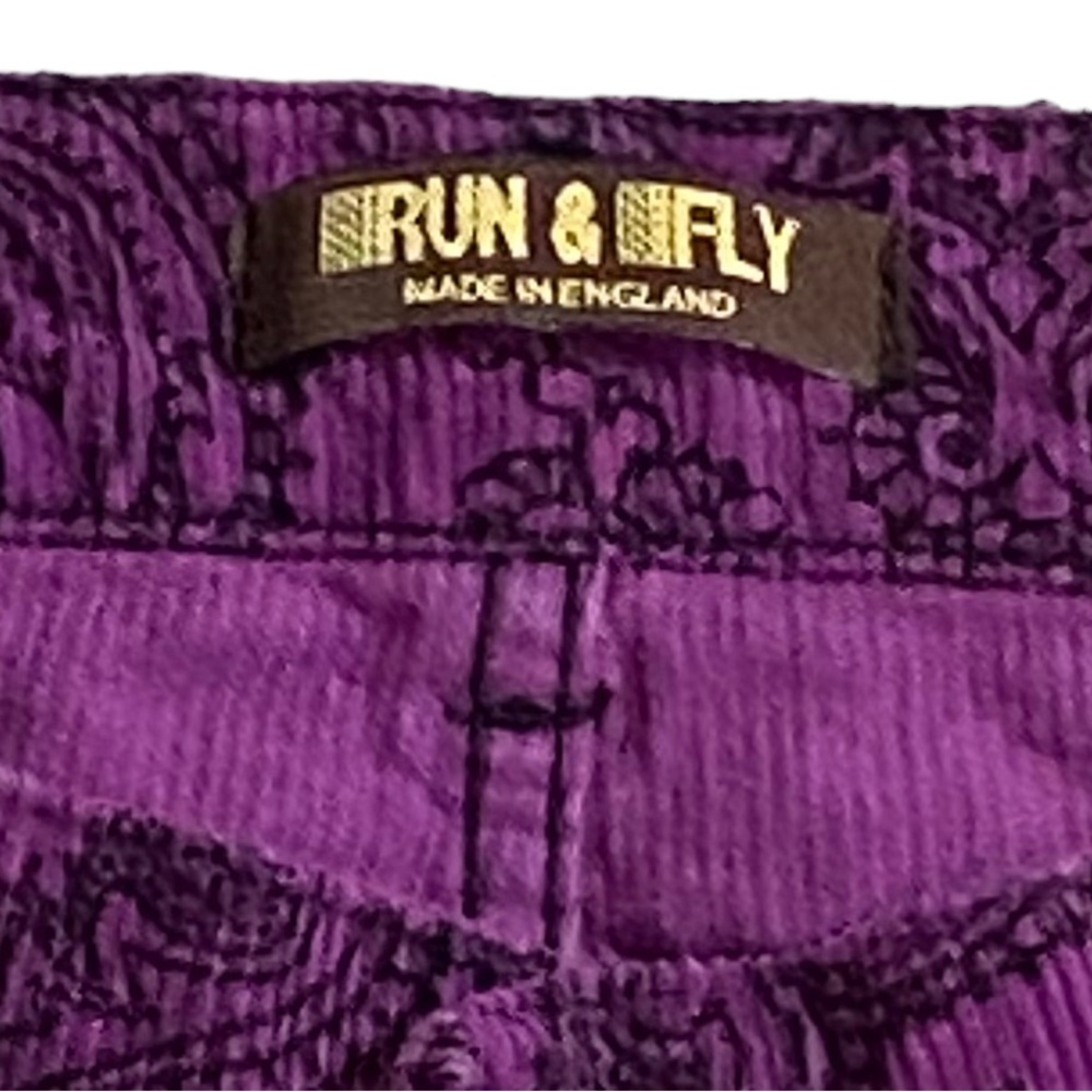 RUN & FLY - SIZE 32T - BRIGHT PURPLE CORDUROY  - BELL BOTTOM PANTS - RETRO B1 - Picture 4 of 9